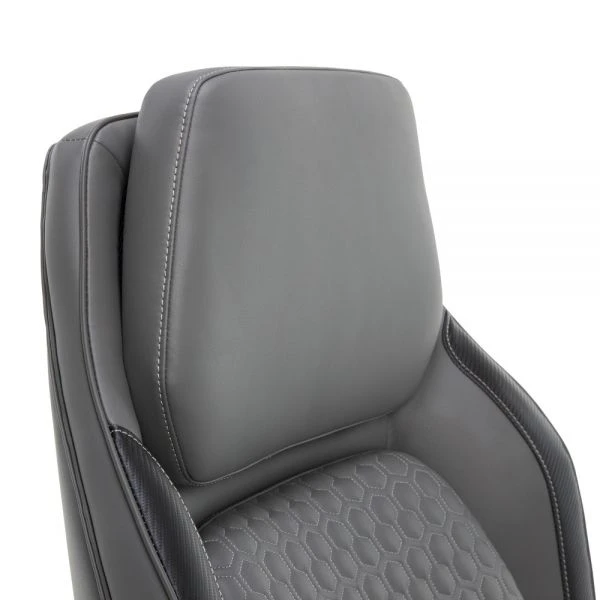 Shaquille O'Neal Zephyrus Ergonomic Bonded Leather High-Back Executive Chair, Gray 3 Shaquille O'Neal Zephyrus Ergonomic Bonded Leather High-Back Executive Chair, Gray - Image 3