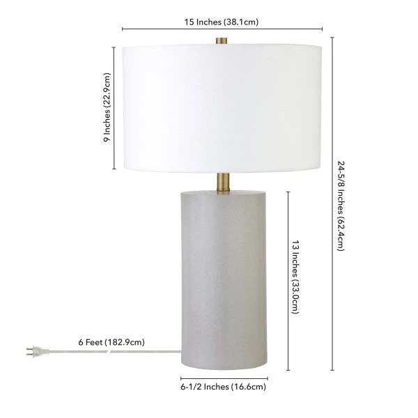 Crane 24" Ceramic Table Lamp With Fabric Shade In White Ceramic 4 Crane 24" Ceramic Table Lamp With Fabric Shade In White Ceramic - Image 4