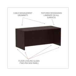Alera Valencia Series Straight Front Desk Shell, 65" X 29.5" X 29.63", Mahogany -office furniture sale e303e6d0e4816d1c8a59e5316add51d005