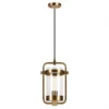 Orion 11" Wide Industrial Pendant With Glass Shade In Brass/Clear