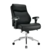 Modern Comfort Keera Bonded Leather Mid-Back Manager's Chair, Onyx/Chrome, BIFMA Certified