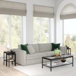 Makenna 13.62" Tall Mini Lamp With Fabric Shade In Clear Glass/White -office furniture sale e3a0b029176758b656d700f6037185f572