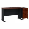 Bush Business Furniture Series A 48W Desk With Mobile File Cabinet In Hansen Cherry And Galaxy