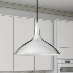Barton 14" Wide Pendant With Metal Shade In Polished Nickel/Polished Nickel -office furniture sale e3da2981b3d3b2b82b78791013ee988fa5