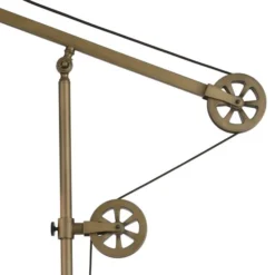 Descartes 29" Tall Pulley System Table Lamp With Metal Shade In Brass/Brass -office furniture sale e44a55558e2a5a1485c0542dc1aab66dc9