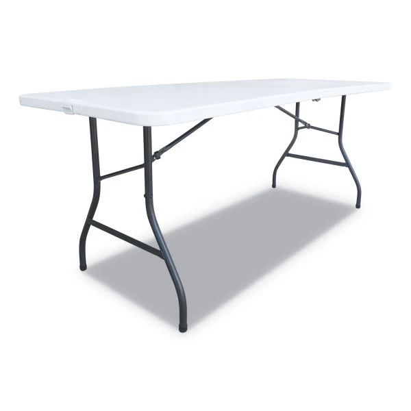 Alera Fold-in-Half Resin Folding Table, Rectangular, 72w X 29.63d X 29.25h, White 1 Alera Fold-in-Half Resin Folding Table, Rectangular, 72w X 29.63d X 29.25h, White