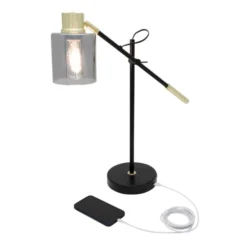 Veretti 23"H Modern Tilt-Arm Lamp, Adjustable, Smokey Gray Shade/Black Base 21 Veretti 23"H Modern Tilt-Arm Lamp, Adjustable, Smokey Gray Shade/Black Base -office furniture sale e50d63e4c5cc4887d0f29766828b8fc33c