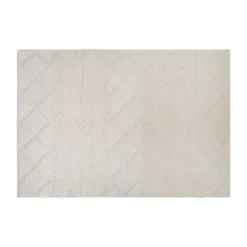 Melissa 5' X 7' Ivory & White Geometric Design Handwoven Area Rug - Wool/Polyester/Cotton Blend 5 Melissa 5' X 7' Ivory & White Geometric Design Handwoven Area Rug - Wool/Polyester/Cotton Blend -office furniture sale e5273b2d135c262594788250f3cb926297