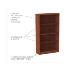 Alera Valencia Series Bookcase, Four-Shelf, 31.75w X 14d X 54.88h, Medium Cherry -office furniture sale e55484a1e19513c7e564233985f7cab119