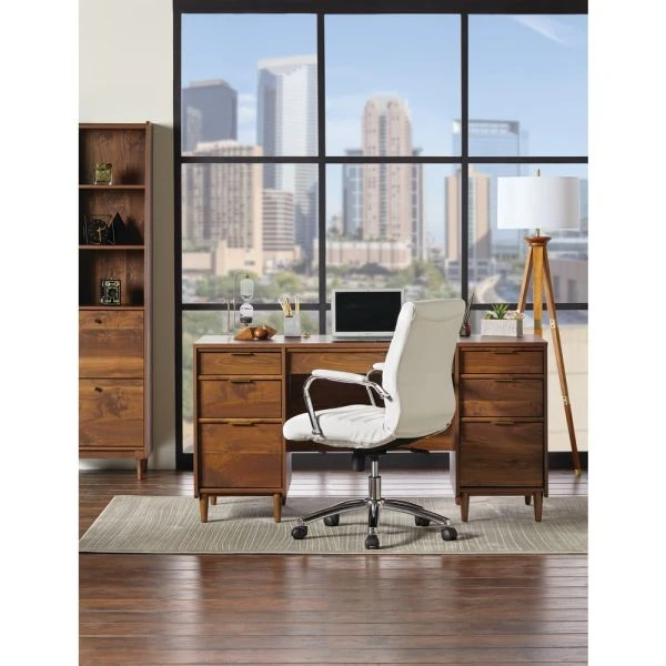 Modern Comfort Winsley Bonded Leather Mid-Back Manager's Chair, White/Silver, BIFMA Certified 14 Modern Comfort Winsley Bonded Leather Mid-Back Manager's Chair, White/Silver, BIFMA Certified - Image 14