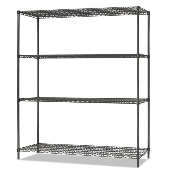 Alera NSF Approved All-Purpose Wire Shelving Starter Kit, 4-Shelf, 60 X 18 X 72, Black Anthracite+ 1 Alera NSF Approved All-Purpose Wire Shelving Starter Kit, 4-Shelf, 60 X 18 X 72, Black Anthracite+