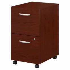 Bush Business Furniture Series C: Mahogany 2 Drawer Mobile Pedestal - Assembled