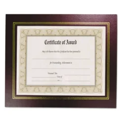 NuDell Leatherette Document Frame, 8.5 X 11, Burgundy, Pack Of Two