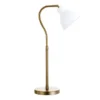 Vincent 25.13" Tall Table Lamp With Metal Shade In Brass/White/Brass