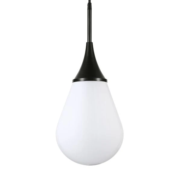 Ambrose 7.63" Wide Pendant With Glass Shade In Blackened Bronze/White Milk 5 Ambrose 7.63" Wide Pendant With Glass Shade In Blackened Bronze/White Milk - Image 5