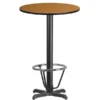 Stiles 24'' Round Natural Laminate Table Top With 22'' X 22'' Bar Height Table Base And Foot Ring