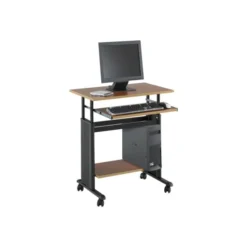 Safco Muv 28" Adjustable-Height Desk, 29.5" X 22" X 29" To 34", Cherry/Black -office furniture sale e70759f72e7ace06840831c19e16cf85b4