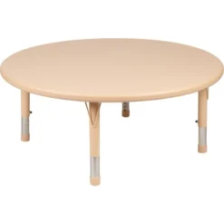 Wren 45" Round Natural Plastic Height Adjustable Activity Table