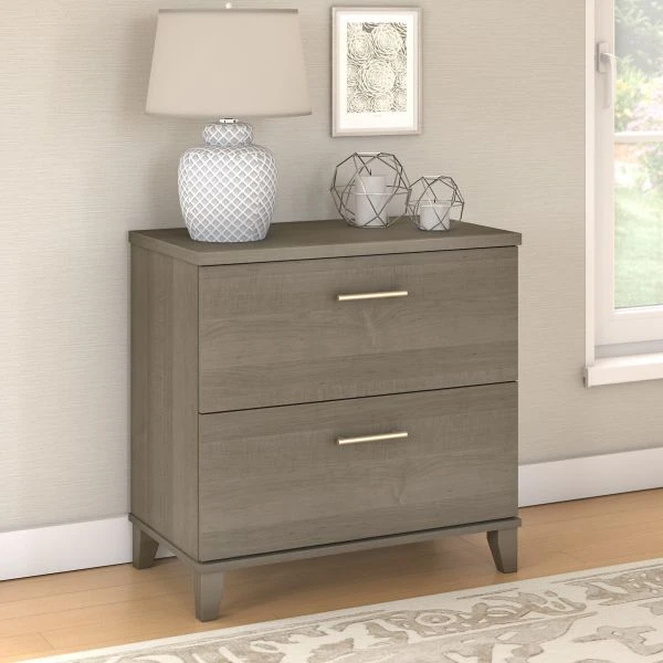 Bush Furniture Somerset 2 Drawer Lateral File Cabinet In Ash Gray 2 Bush Furniture Somerset 2 Drawer Lateral File Cabinet In Ash Gray - Image 2