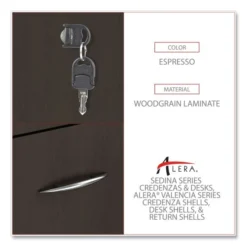 Alera Valencia Series Mobile Pedestal, Left Or Right, 2 Legal/Letter-Size File Drawers, Espresso, 15.38" X 20" X 26.63" -office furniture sale e79e562428db243cdfc98f1ea5521a4d1b