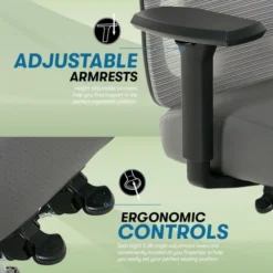 Serta SitTrue Ridgefield Ergonomic Mesh/Vegan Leather High-Back Task Chair, Gray/Black -office furniture sale e79e7b6f065e8b5a8ff81144d03e58542c