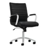 Modern Comfort Winsley Bonded Leather Mid-Back Manager's Chair, Black/Silver, BIFMA Certified