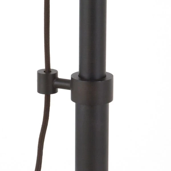 Descartes Pulley System Floor Lamp With Ribbed Glass Shade In Blackened Bronze/Clear 3 Descartes Pulley System Floor Lamp With Ribbed Glass Shade In Blackened Bronze/Clear - Image 3