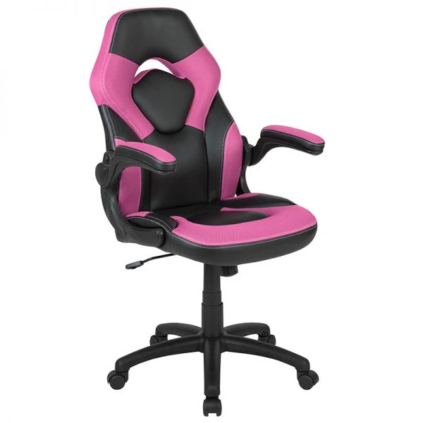 X10 Gaming Chair Racing Office Ergonomic Computer PC Adjustable Swivel Chair With Flip-up Arms, Pink/Black LeatherSoft 1 X10 Gaming Chair Racing Office Ergonomic Computer PC Adjustable Swivel Chair With Flip-up Arms, Pink/Black LeatherSoft