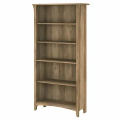 Bush Furniture Salinas Tall 5 Shelf Bookcase In Reclaimed Pine