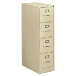 HON 310 Series 4-Drawer Vertical Metal File Cabinet, Letter, 52" Height, Full-Suspension, Putty