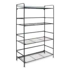 Advantus FlipShelf Four-Shelf Unit, 26.5w X 12d X 43h, Black