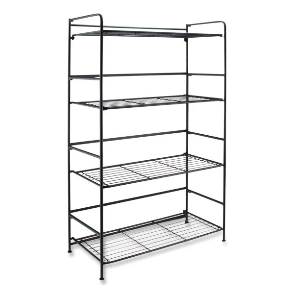 Advantus FlipShelf Four-Shelf Unit, 26.5w X 12d X 43h, Black 1 Advantus FlipShelf Four-Shelf Unit, 26.5w X 12d X 43h, Black