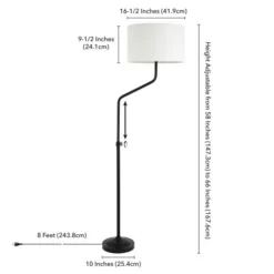 Callum Height-Adjustable Floor Lamp With Fabric Shade In Blackened Bronze/White 8 Callum Height-Adjustable Floor Lamp With Fabric Shade In Blackened Bronze/White -office furniture sale e878334cd22fbe08ea8c97d8192e234bb1