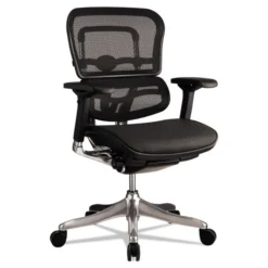 Eurotech Ergohuman Elite Mid-Back Mesh Chair, Supports Up To 250 Lb, 18.11" To 21.65" Seat Height, Black