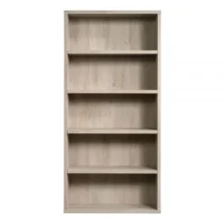 Sauder Optimum Bookcase, 73-1/2"H, 5 Shelves, Chalked Chestnut -office furniture sale e88dbd8561d41e8212b7f29ae84873ab63