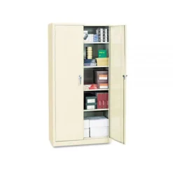 Alera Assembled 72" High Heavy-Duty Welded Storage Cabinet, Four Adjustable Shelves, 36w X 18d, Putty