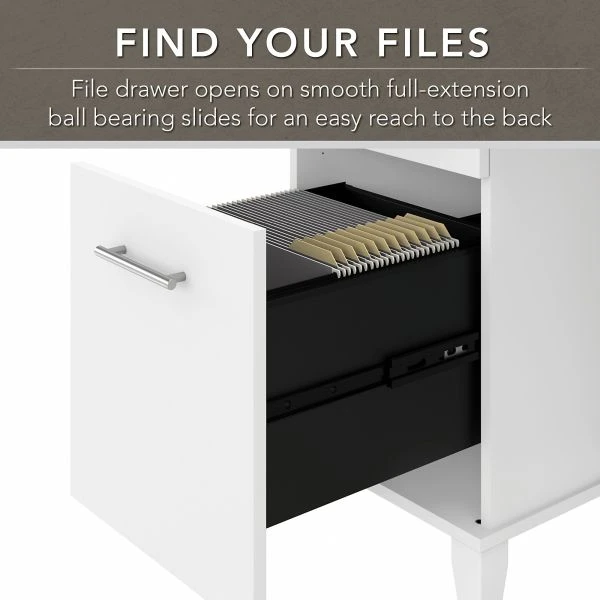 Bush Furniture Somerset 72W 3 Position Sit To Stand L Shaped Desk With Hutch In White 7 Bush Furniture Somerset 72W 3 Position Sit To Stand L Shaped Desk With Hutch In White - Image 7