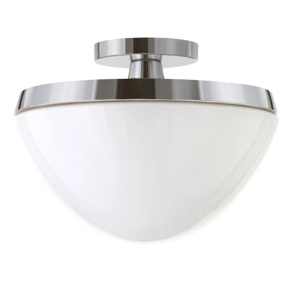 Durant 12.62" Wide Semi Flush Mount With Glass Shade In Polished Nickel/White Milk 1 Durant 12.62" Wide Semi Flush Mount With Glass Shade In Polished Nickel/White Milk