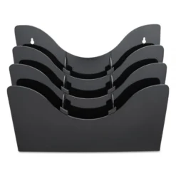 Deflecto 3-Tier Document Organizer W/6 Removable Dividers, 13.38w X 3.5d X 11.5h, Black -office furniture sale e947e9d3129c4c1c709d78863f54f53647