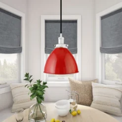 Madison 8" Wide Pendant With Metal Shade In Poppy Red/Polished Nickel/Poppy Red 13 Madison 8" Wide Pendant With Metal Shade In Poppy Red/Polished Nickel/Poppy Red -office furniture sale e95d487b6b1a7148f35b70601b2b3085e7
