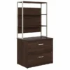 Bush Business Furniture Hybrid 2 Drawer Lateral File Cabinet With Shelves In Black Walnut