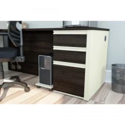 Bestar Prestige + Pedestal (ready-to-assemble) In White Chocolate & Antigua -office furniture sale e9d0169b3ae54d54bd81c5bc393760d1d8