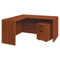 HON 10700 Kneespace Credenza, 3/4 Height Pedestals, 60w X 24d X 29.5h, Cognac -office furniture sale e9e98206e239e5c3f4fa662ccfe21f1d60