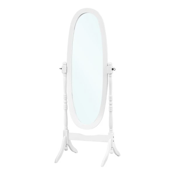 Monarch Specialties Mirror, Full Length, Standing, Floor, 60" Oval, Dressing, Bedroom, White Wood, Traditional 5 Monarch Specialties Mirror, Full Length, Standing, Floor, 60" Oval, Dressing, Bedroom, White Wood, Traditional - Image 5