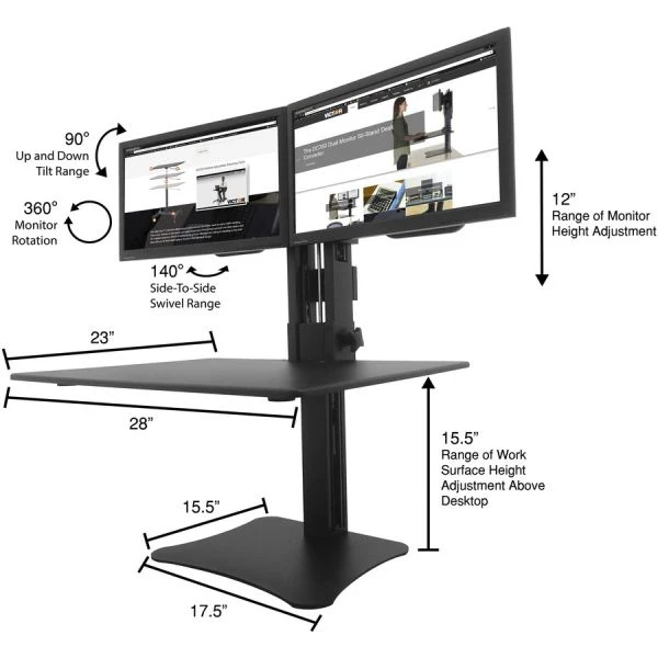 Victor DC350 Dual Monitor Sit-Stand Desk Converter 7 Victor DC350 Dual Monitor Sit-Stand Desk Converter - Image 7