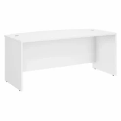 Bush Business Furniture Studio C 72W X 36D Bow Front Desk In White