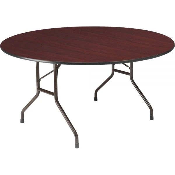Iceberg OfficeWorks Wood Folding Table, Round, 60" Diameter X 29h, Mahogany Top, Gray Base 3 Iceberg OfficeWorks Wood Folding Table, Round, 60" Diameter X 29h, Mahogany Top, Gray Base - Image 3