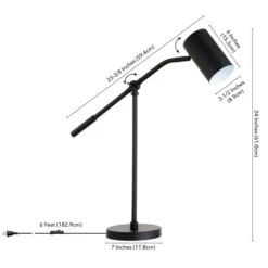 Willis 24" Tall Boom Arm Table Lamp With Metal Shade In Blackened Bronze/Blackened Bronze -office furniture sale ea87cff4db7e9ab8434f71726533bd8b67