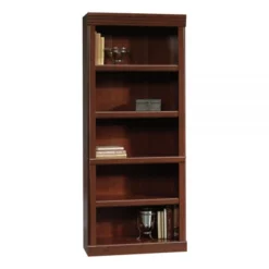 Sauder Heritage Hill 72"H Bookcase, Open 5-Shelf, Classic Cherry