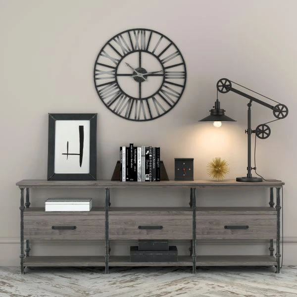 Descartes 29" Tall Wide Brim/Pulley System Table Lamp With Metal Shade In Blackened Bronze/Blackened Bronze 3 Descartes 29" Tall Wide Brim/Pulley System Table Lamp With Metal Shade In Blackened Bronze/Blackened Bronze - Image 3